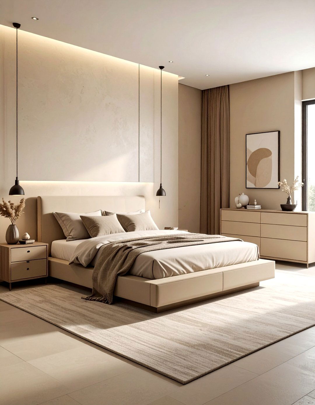 Minimalist Beige Bedroom - 30 beige bedroom design ideas