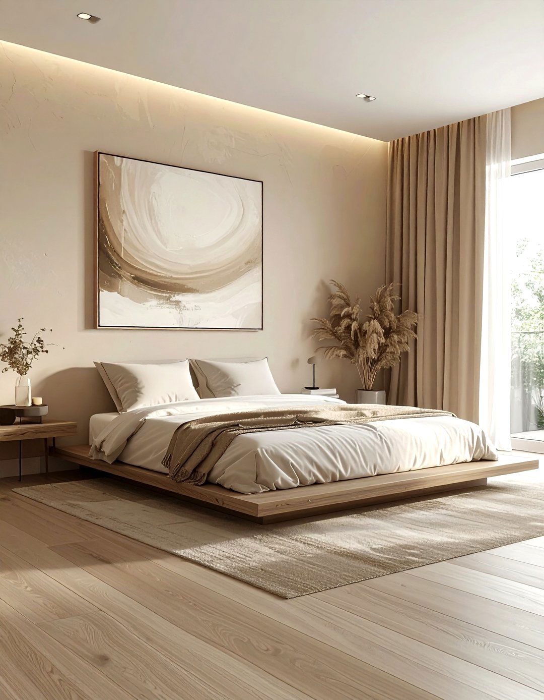 Minimalist Beige Bedroom - 30 bohemian beige bedroom ideas
