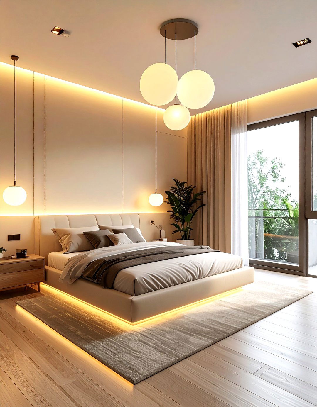Minimalist Beige Bedroom Lighting - 30 minimalist beige bedroom ideas