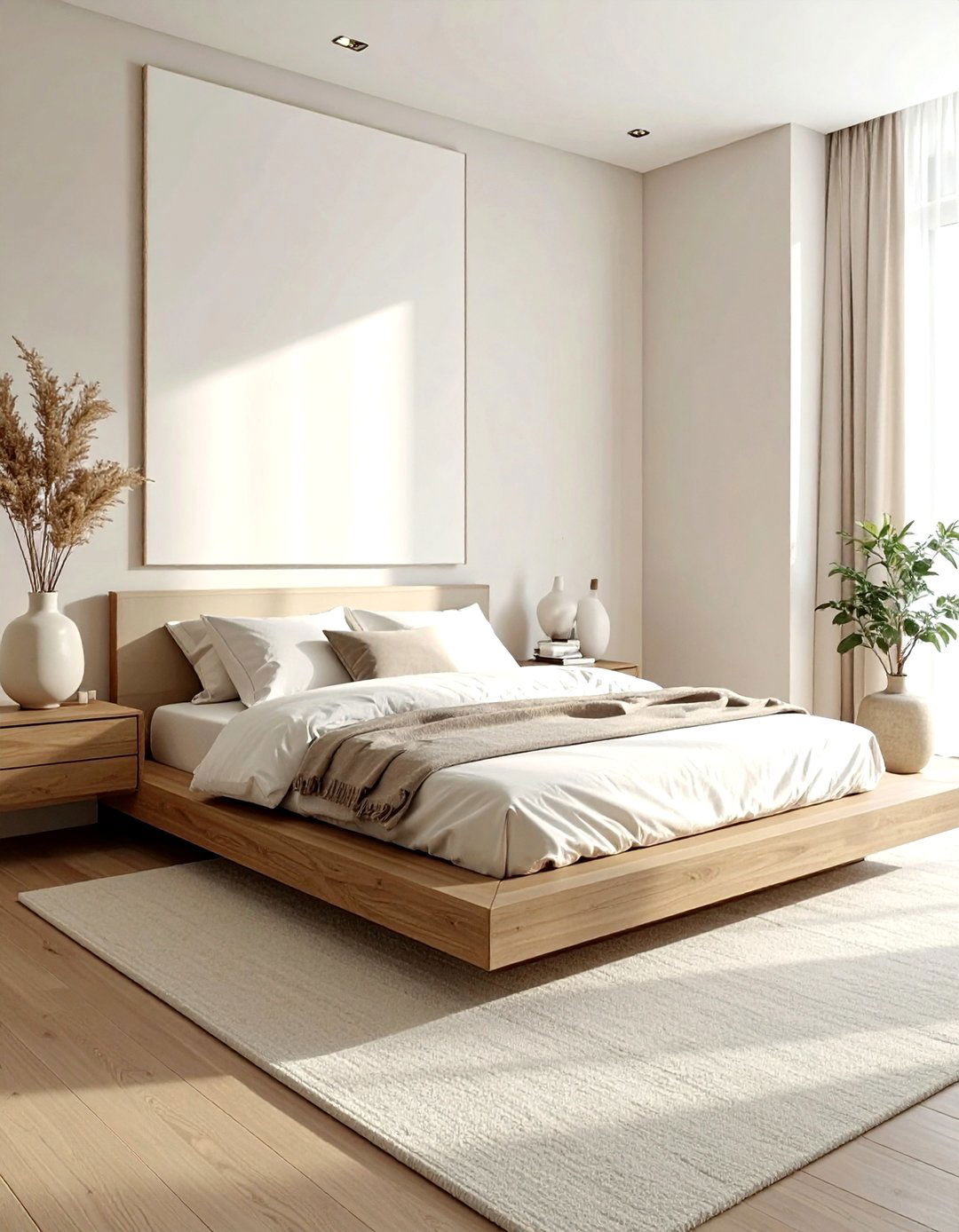 Minimalist Beige White Bedroom - 30 beige and white bedroom ideas
