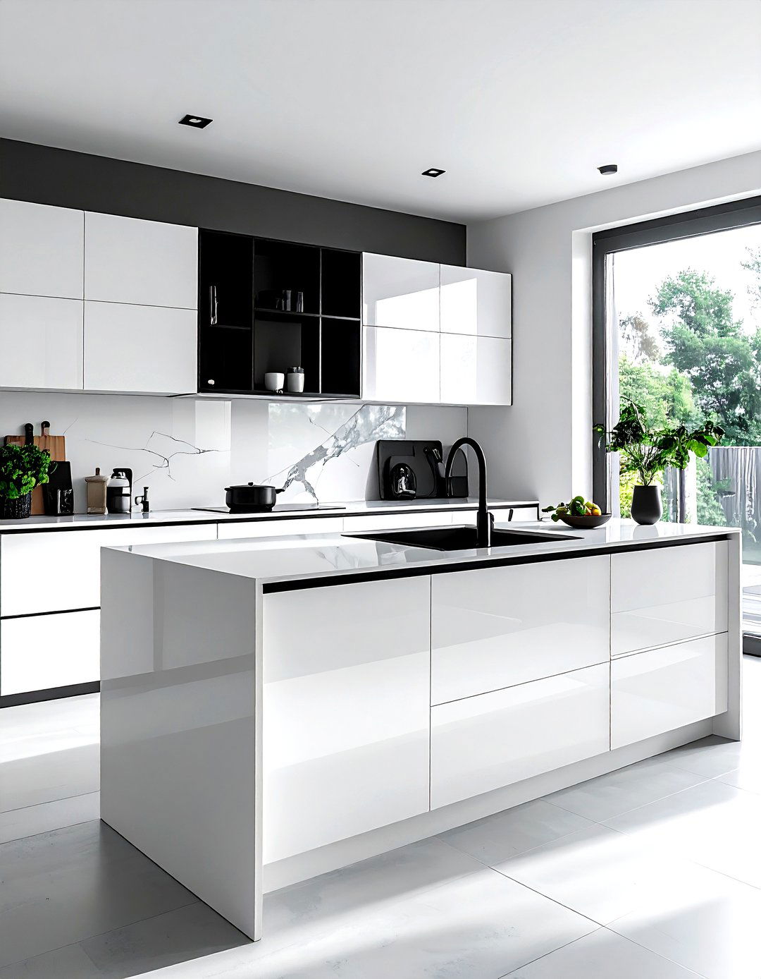 Minimalist Black And White Kitchen - 30 black and white decor ideas