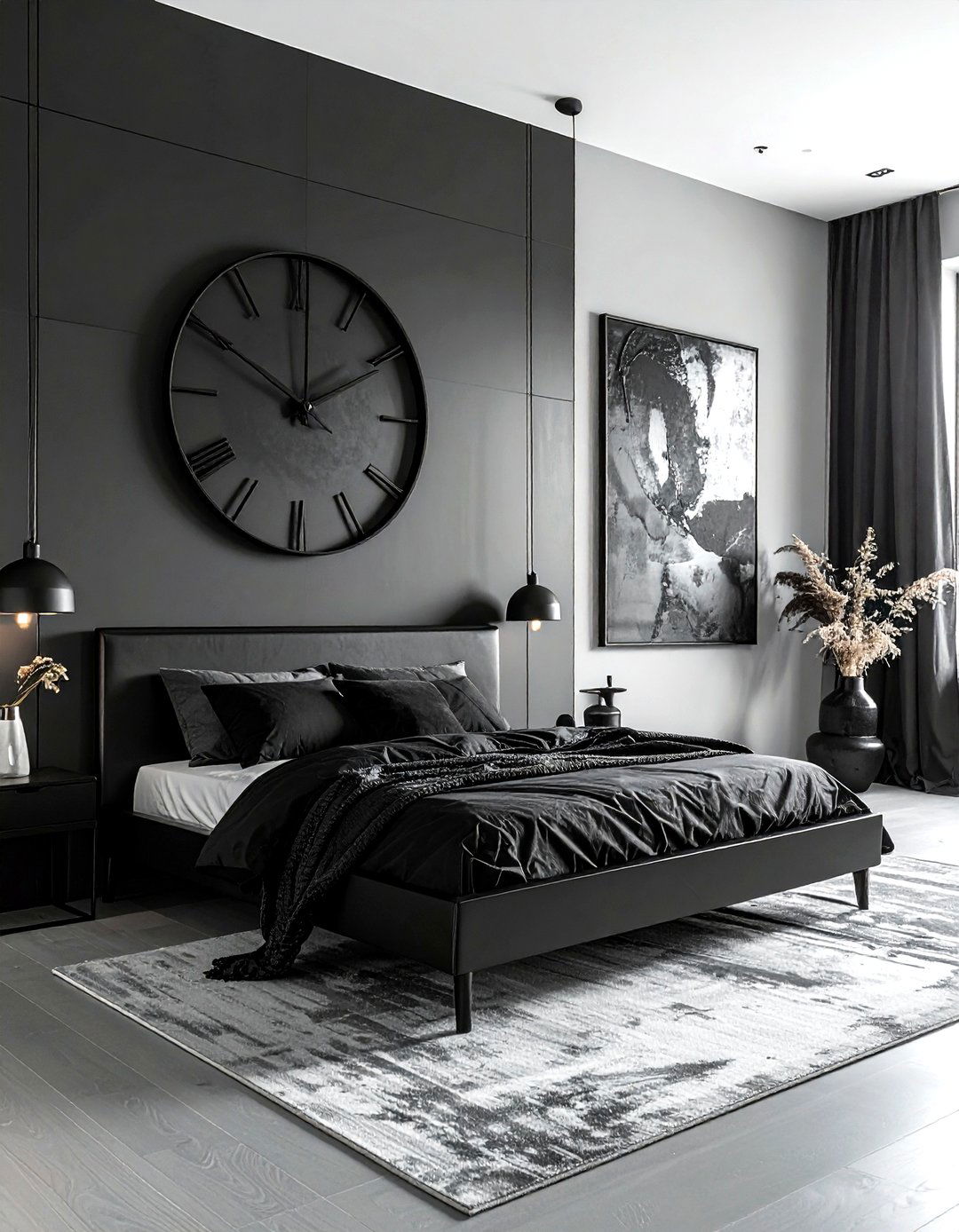 Minimalist Black Decor - 30 industrial black bedroom ideas