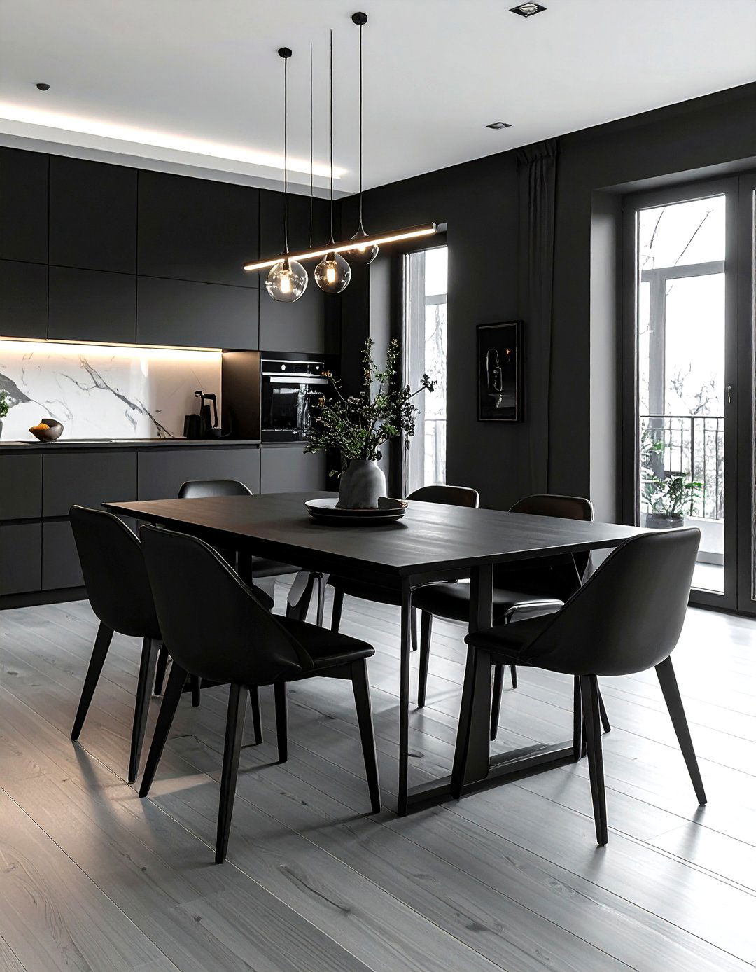 Minimalist Black Dining Room - 30 black dining room ideas