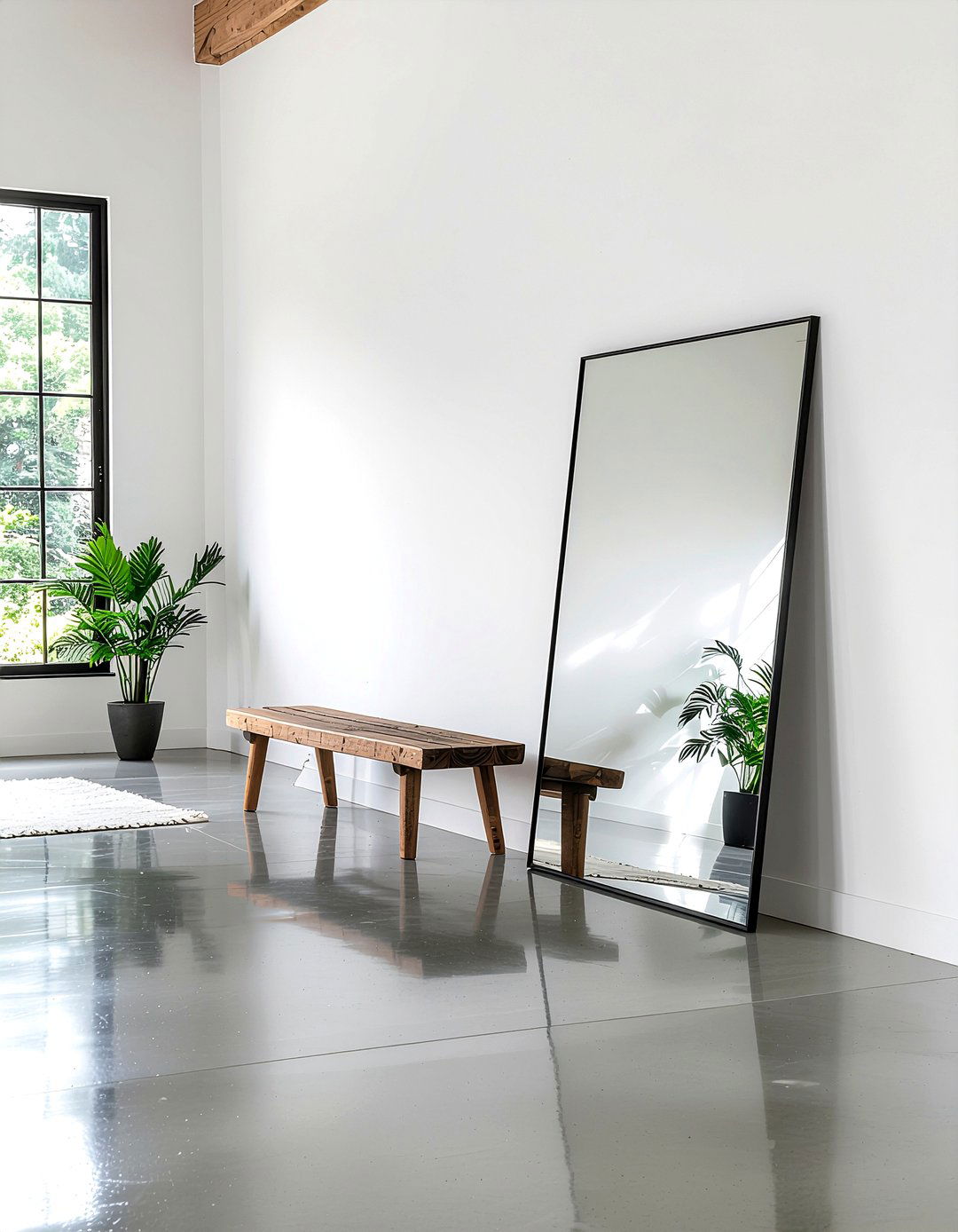 Minimalist Black Floor Mirror - 30 floor mirror ideas