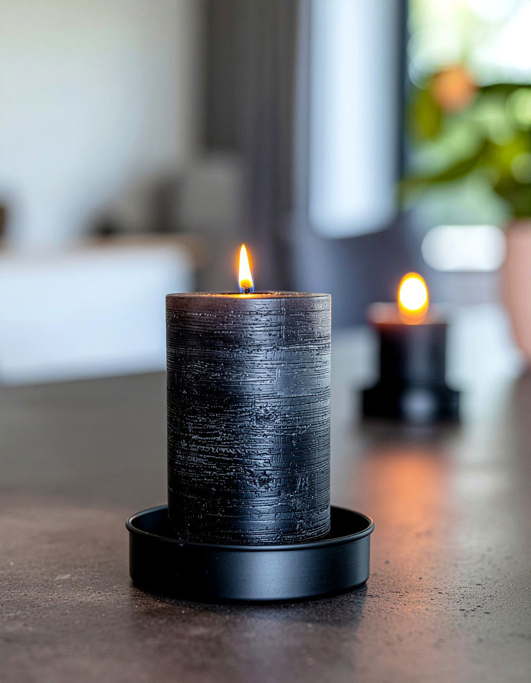 Minimalist Black Taper Candle - 30 candle centerpiece dining ideas