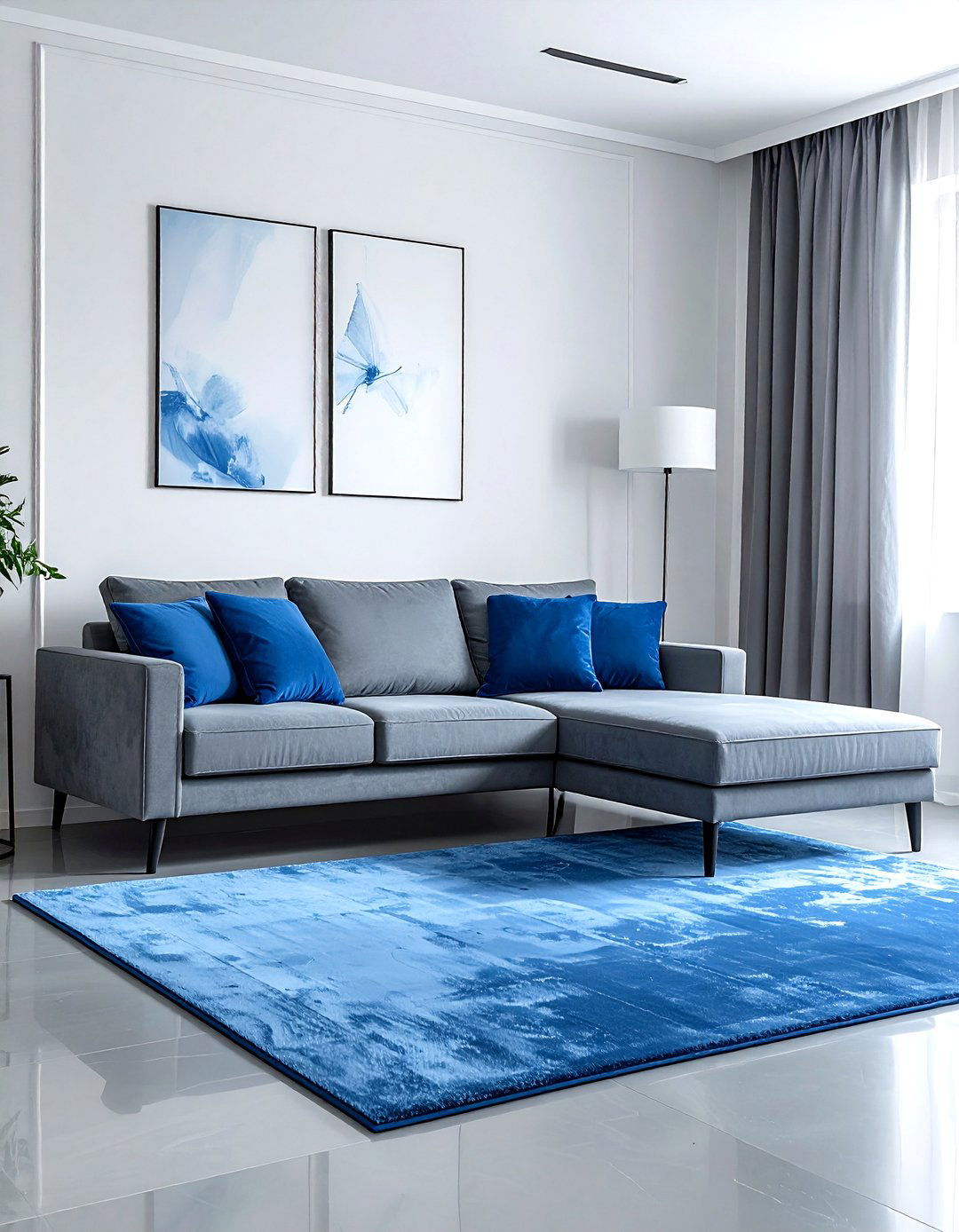 Minimalist Blue And Gray Living Room - 30 blue and gray living room ideas