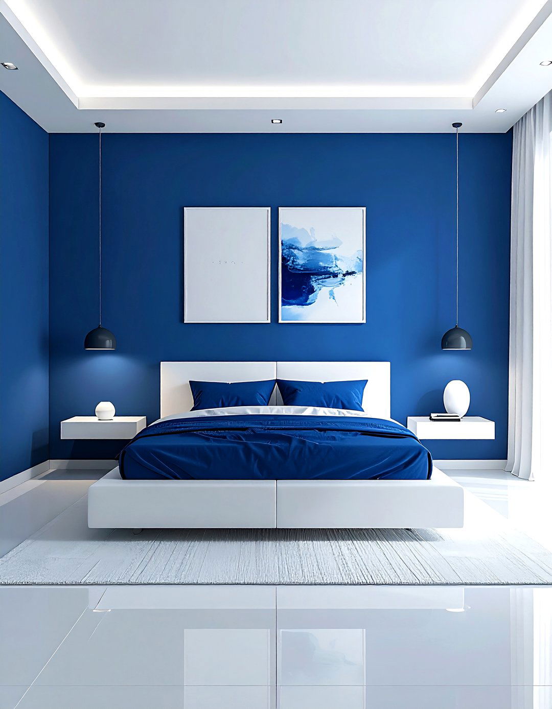 Minimalist Blue Bedroom - 30 contemporary blue bedroom ideas