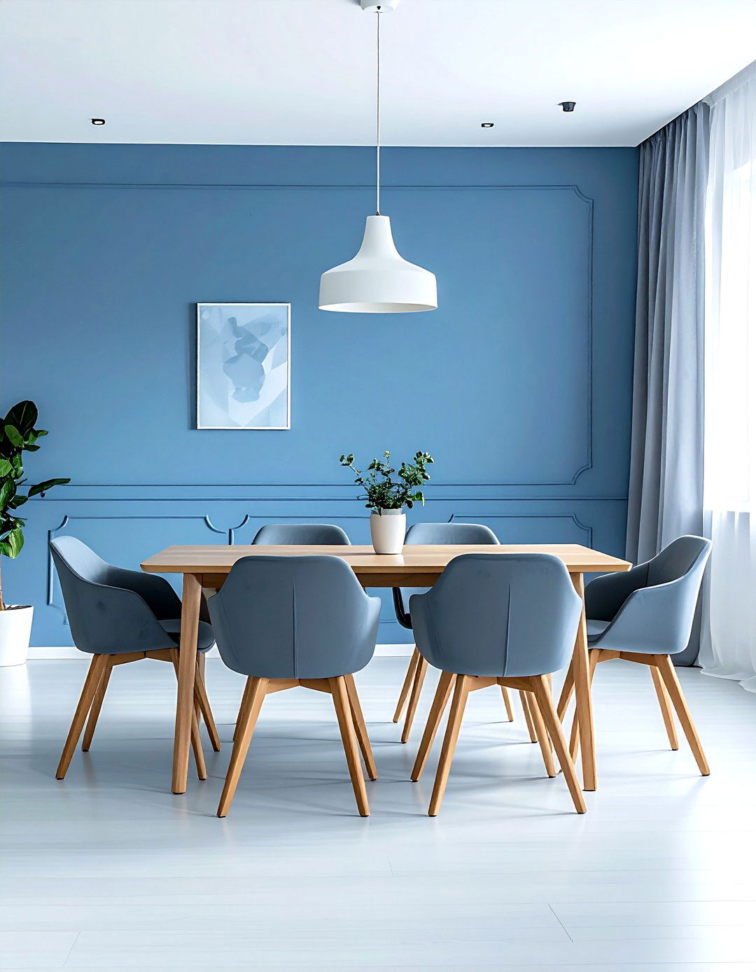 Minimalist Blue Dining Room - 30 cool blue dining room ideas