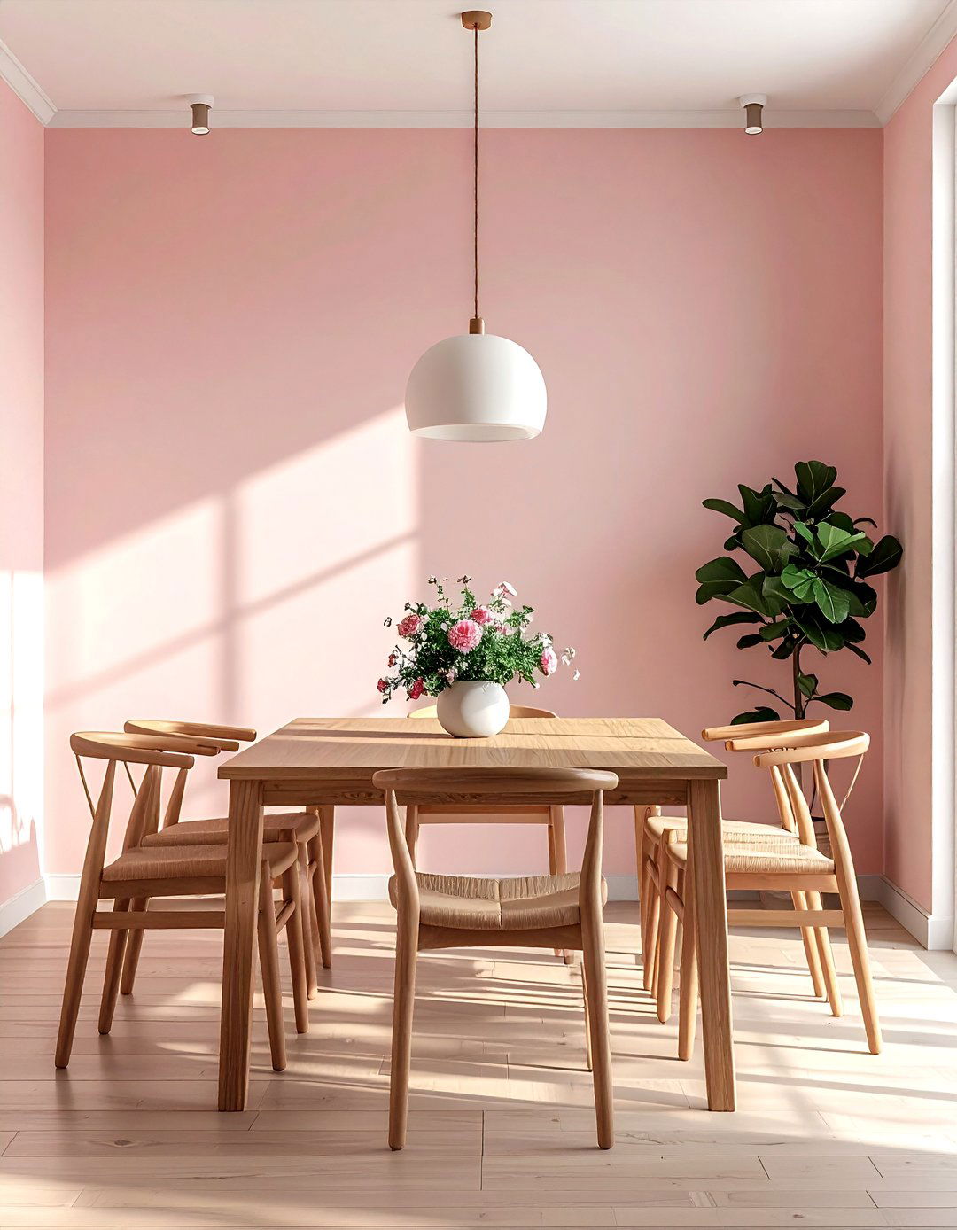 Minimalist Blush Dining Room - 30 blush dining room ideas