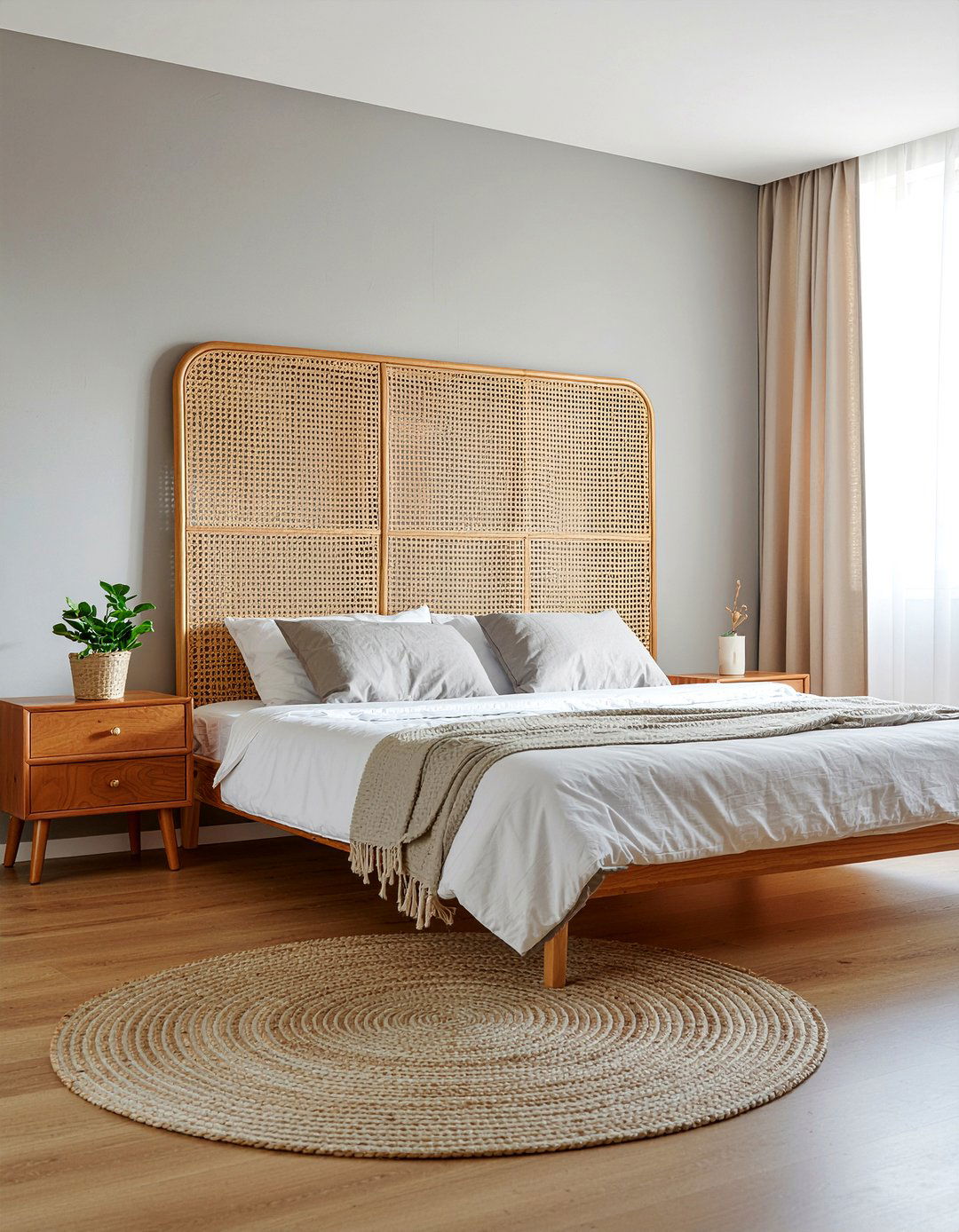 Minimalist Cane Headboard - 30 bedroom cane headboards