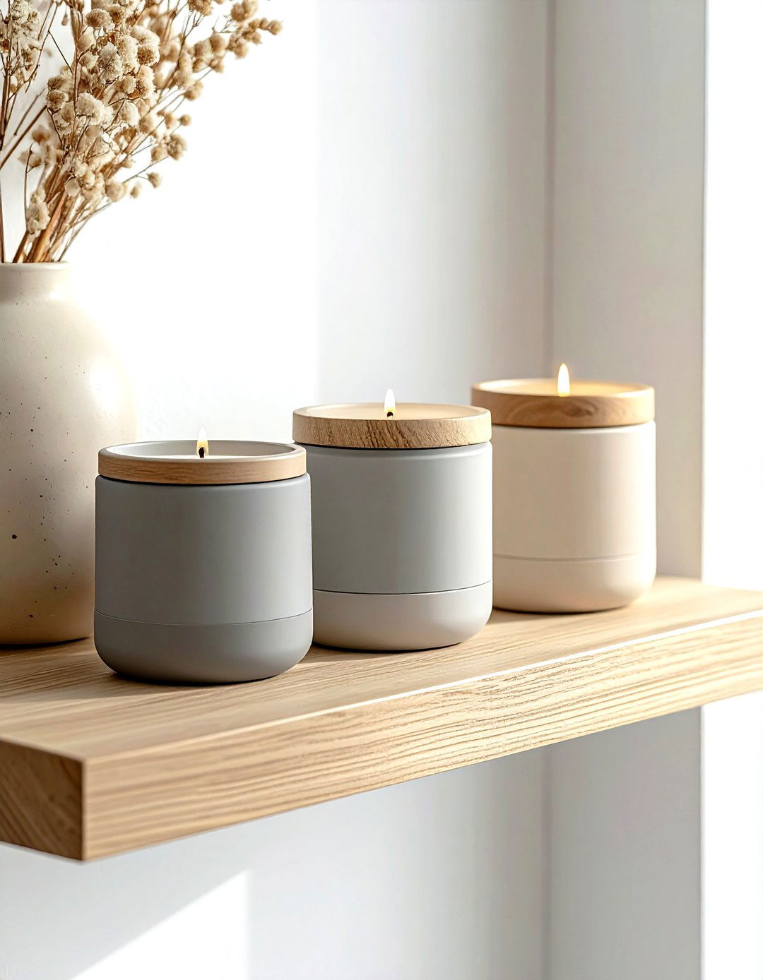 Minimalist Ceramic Candle Jars - 30 living room candle ideas