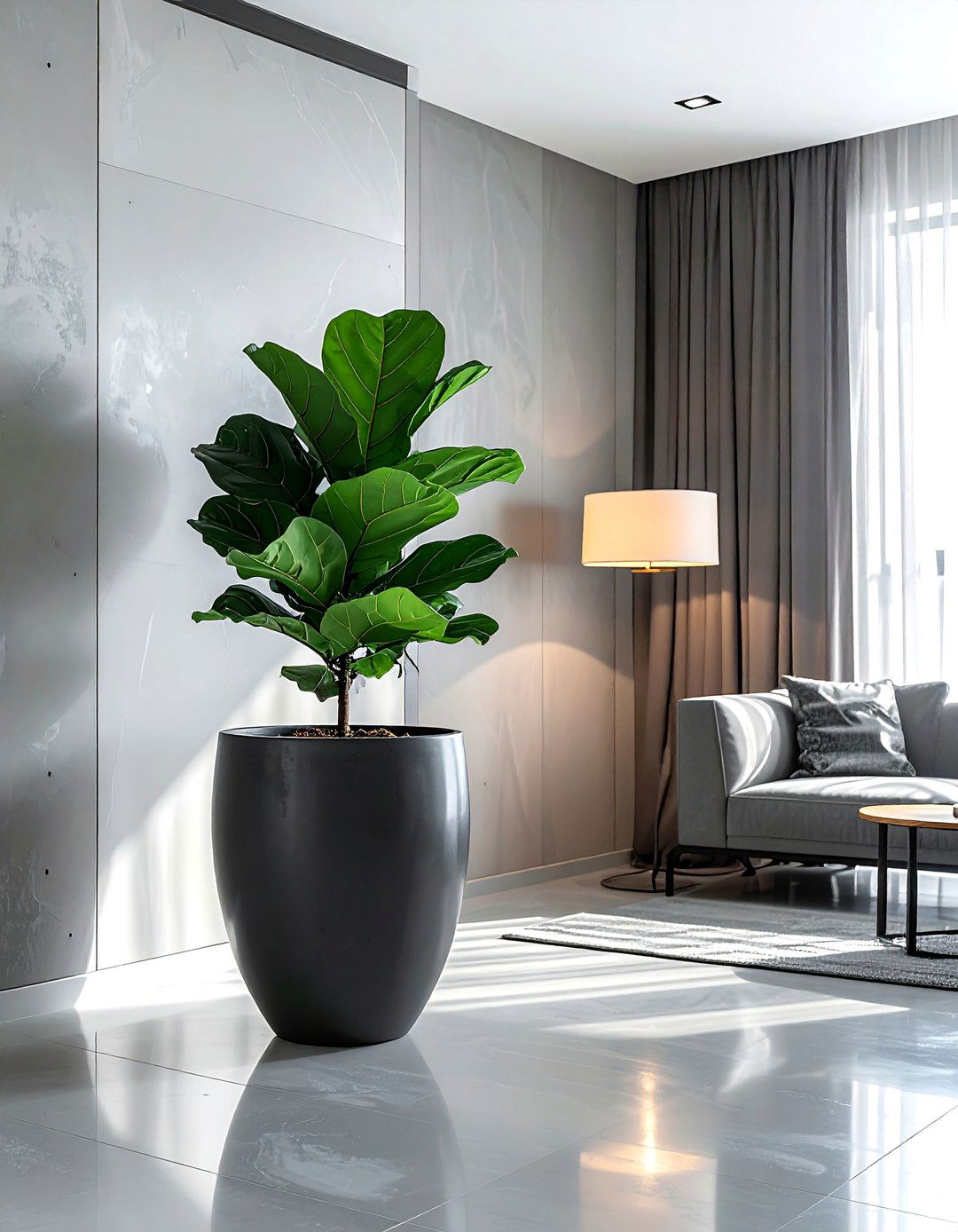 Minimalist Ceramic Floor Pot - 30 indoor planter ideas