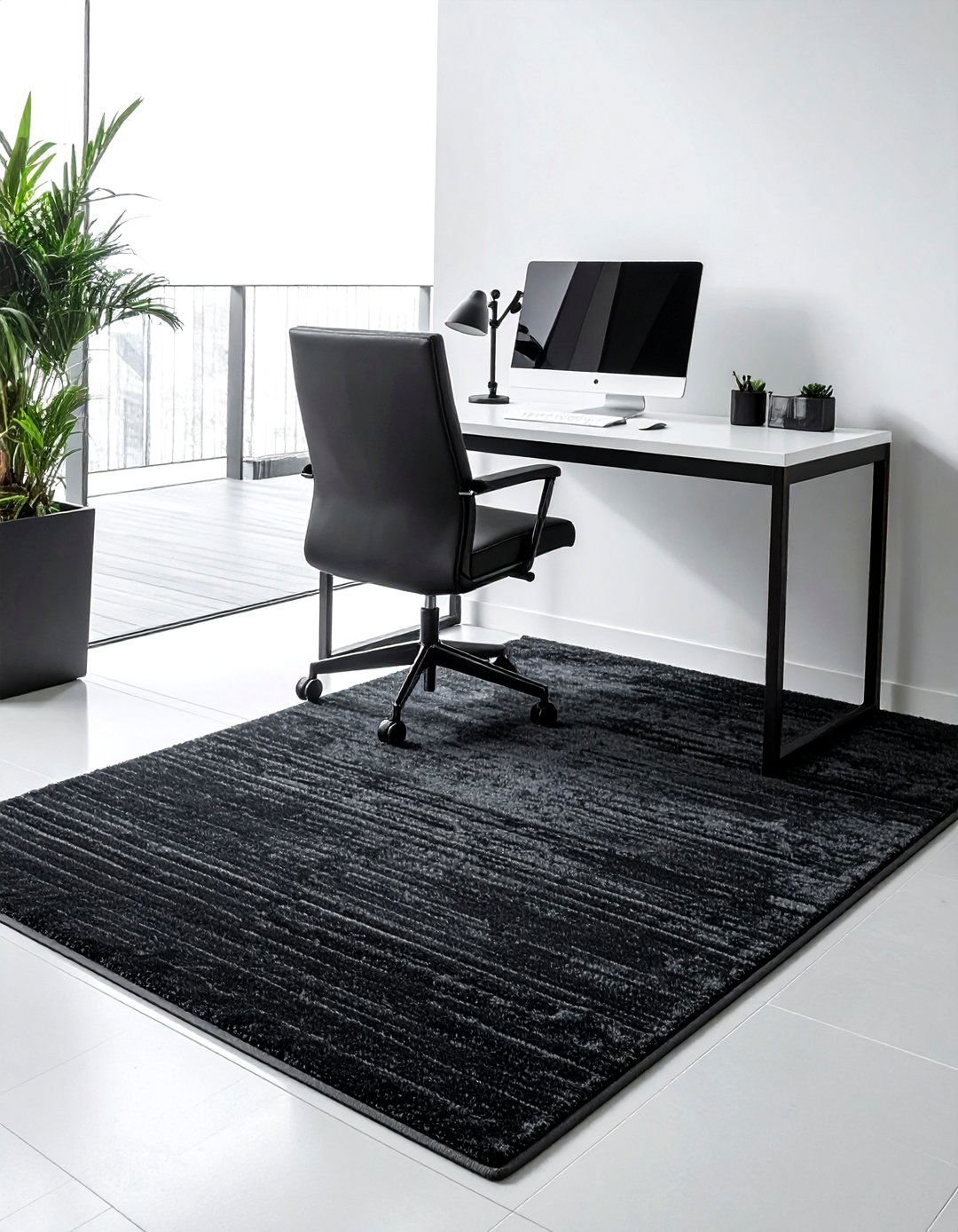 Minimalist Charcoal Rug - 30 indoor outdoor rug ideas