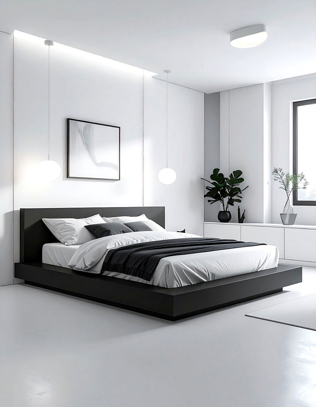 Minimalist Charcoal White Bedroom - 30 charcoal and white bedroom ideas