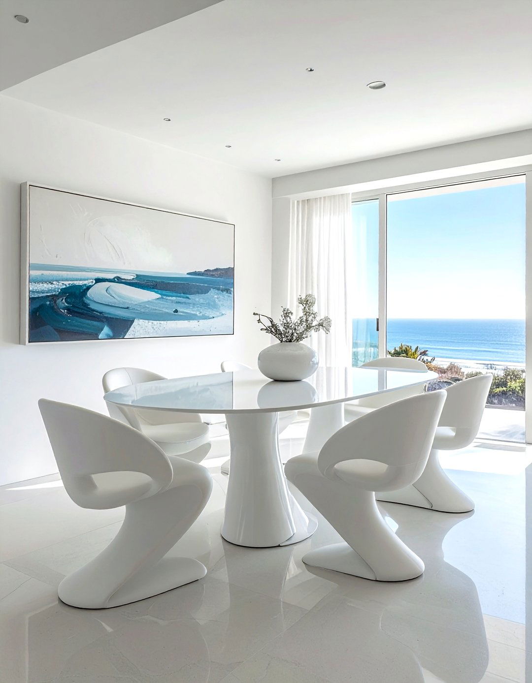 Minimalist Coastal Dining Room - 30 Malibu dining room ideas