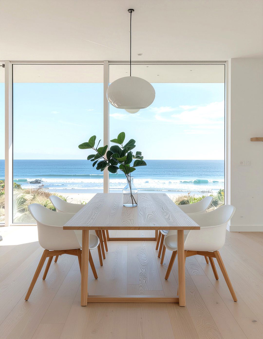 Minimalist Coastal Dining Room - 30 beach dining room ideas
