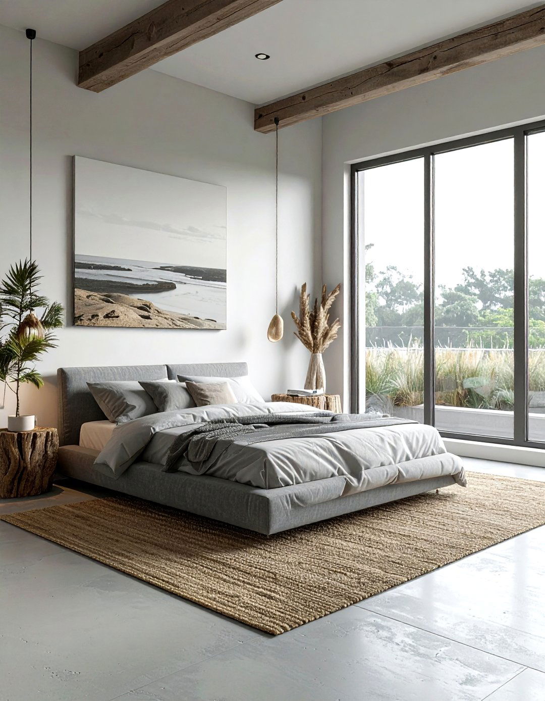 Minimalist Coastal Grey Loft - 30 coastal grey bedroom ideas