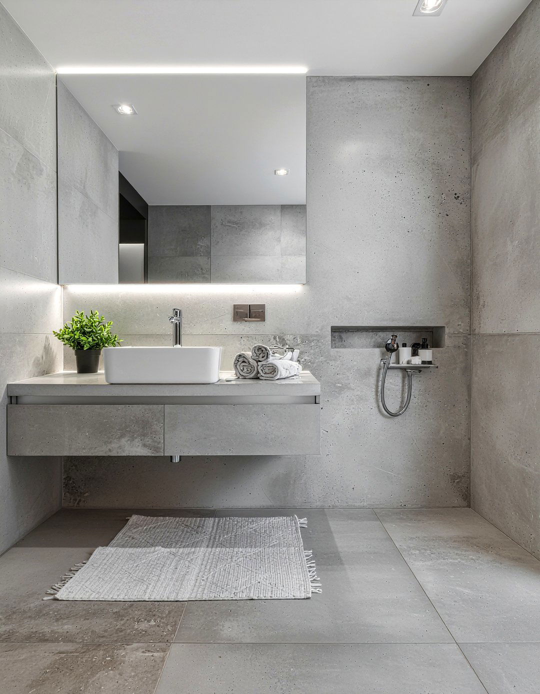 Minimalist Concrete Bathroom - 30 luxury master bathroom ideas