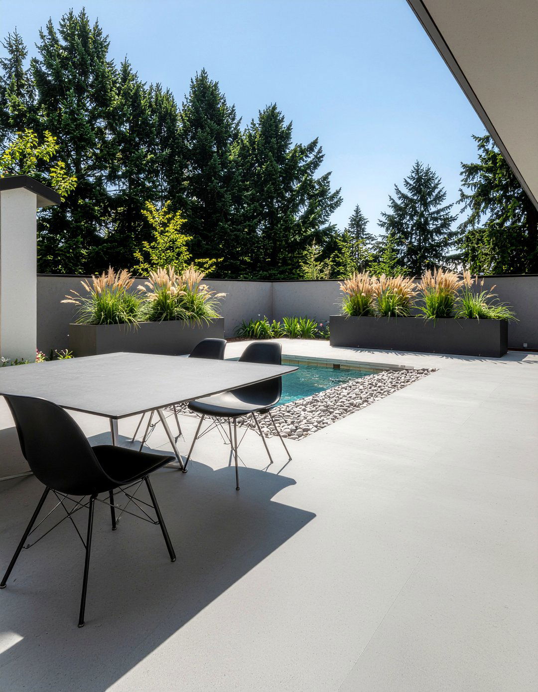 Minimalist Concrete Patio - 30 outdoor dining area ideas