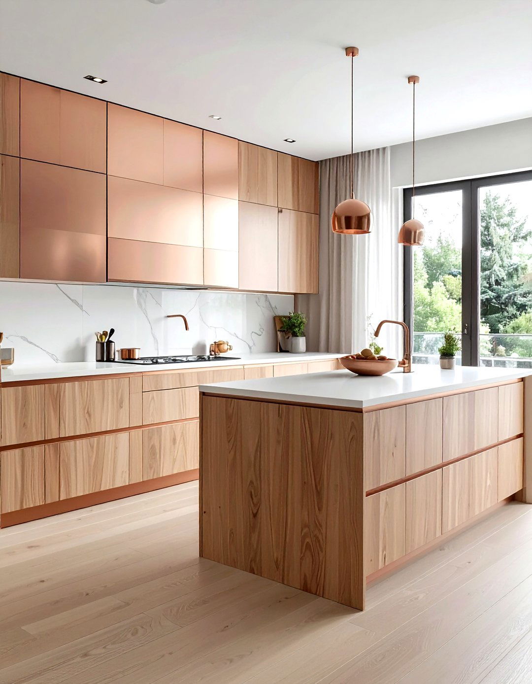 Minimalist Copper Kitchen Hardware - 30 copper kitchen hardware ideas