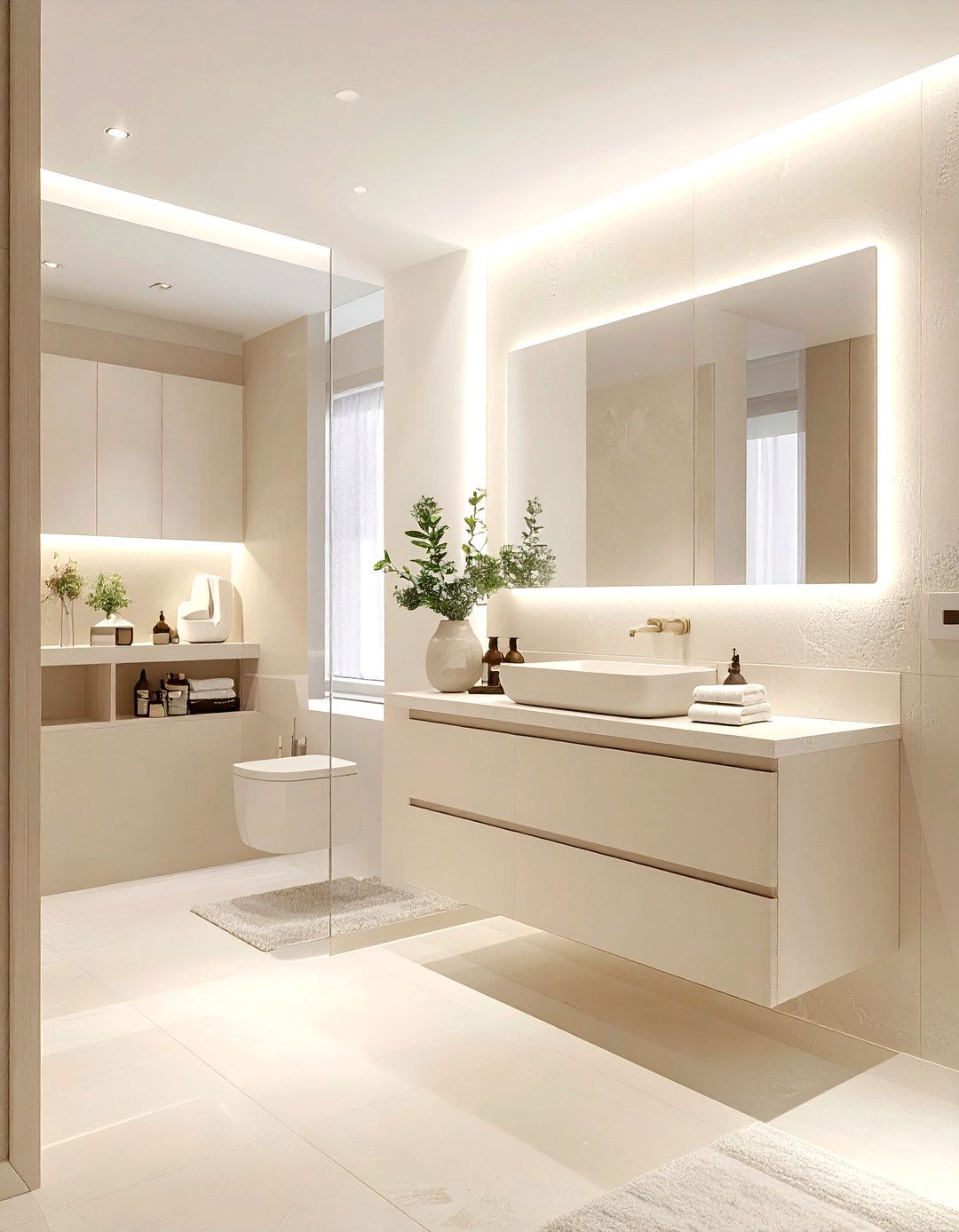 Minimalist Cream Bathroom - 30 cream bathroom design ideas