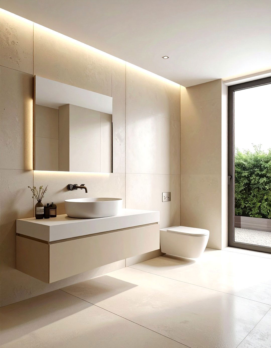 Minimalist Cream Bathroom - 30 warm cream bathroom ideas