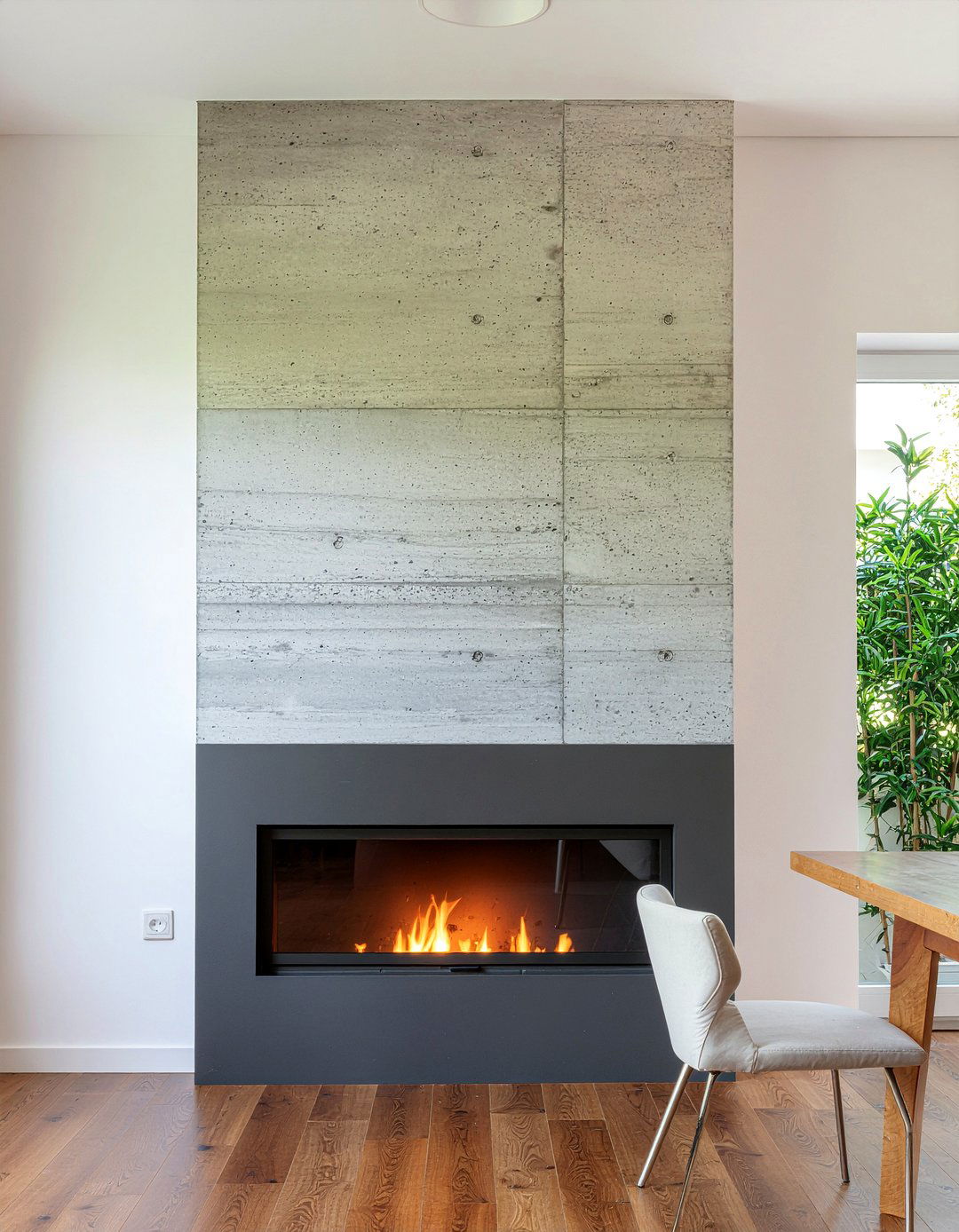 Minimalist Dining Room Fireplace - 30 firelit dining room ideas