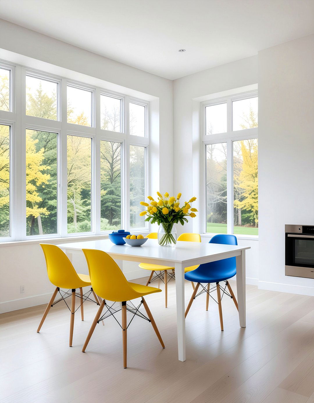 Minimalist Dining Room With Pops Of Color - 30 eclectic dining room ideas