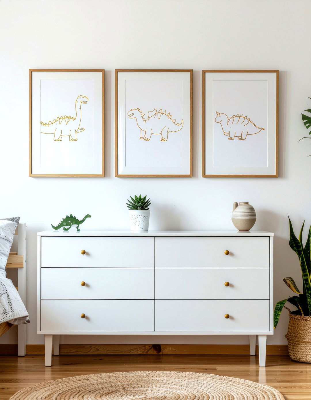 Minimalist Dinosaur Wall Prints - 30 dinosaur bedroom ideas