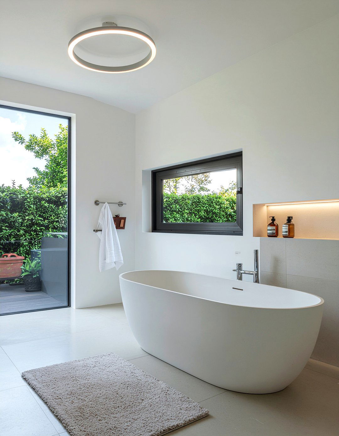 Minimalist Disk Light - 30 bathroom ceiling light ideas