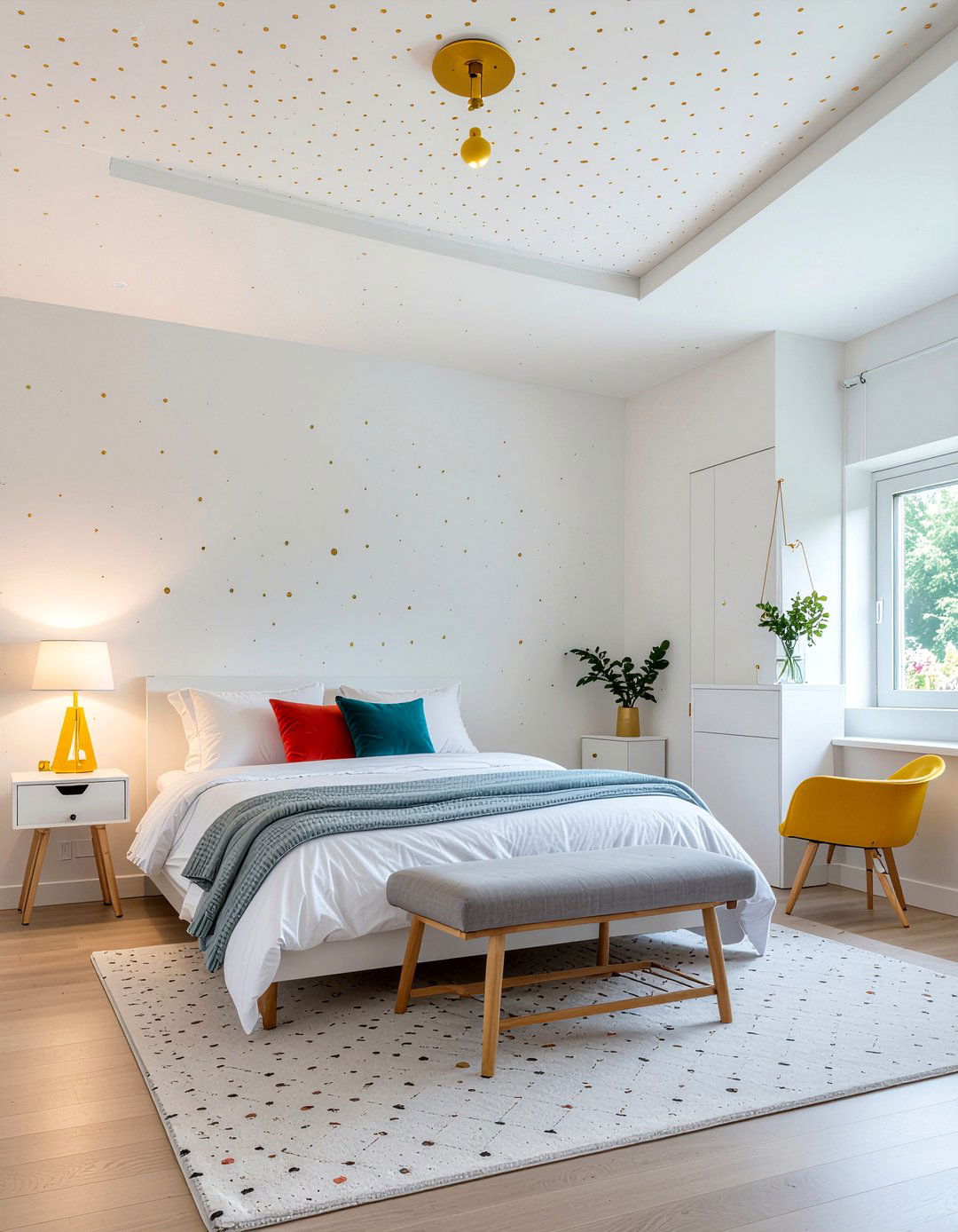 Minimalist Dot Ceiling Wallpaper - 30 bedroom ceiling wallpapers