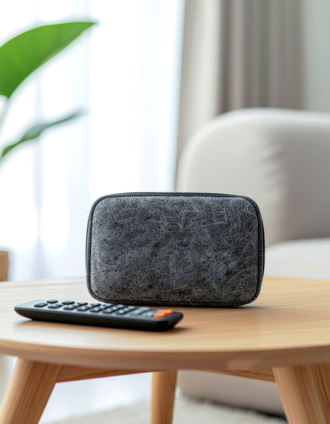 Minimalist Felt Pouch - 30 living room remote control storage ideas