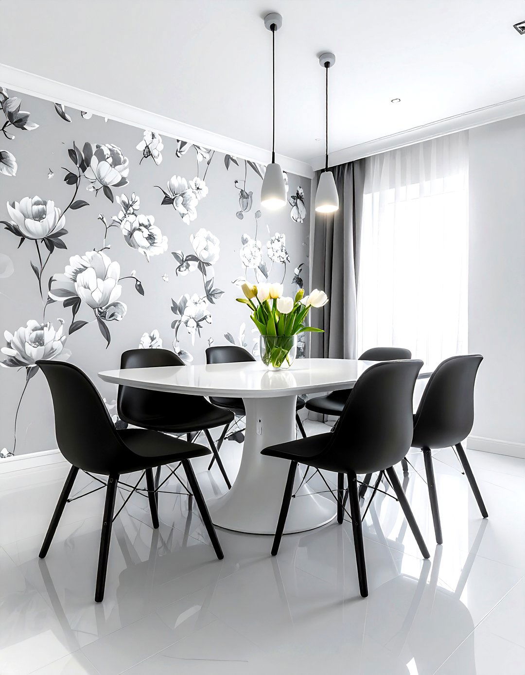 Minimalist Floral Dining Room - 30 floral dining room ideas