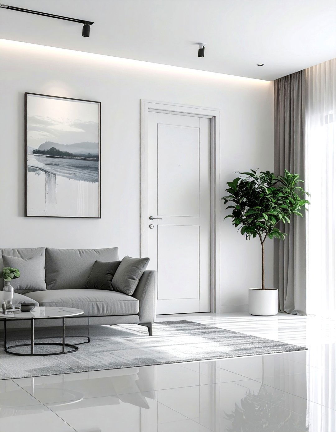 Minimalist Flush Door - 30 living room door ideas