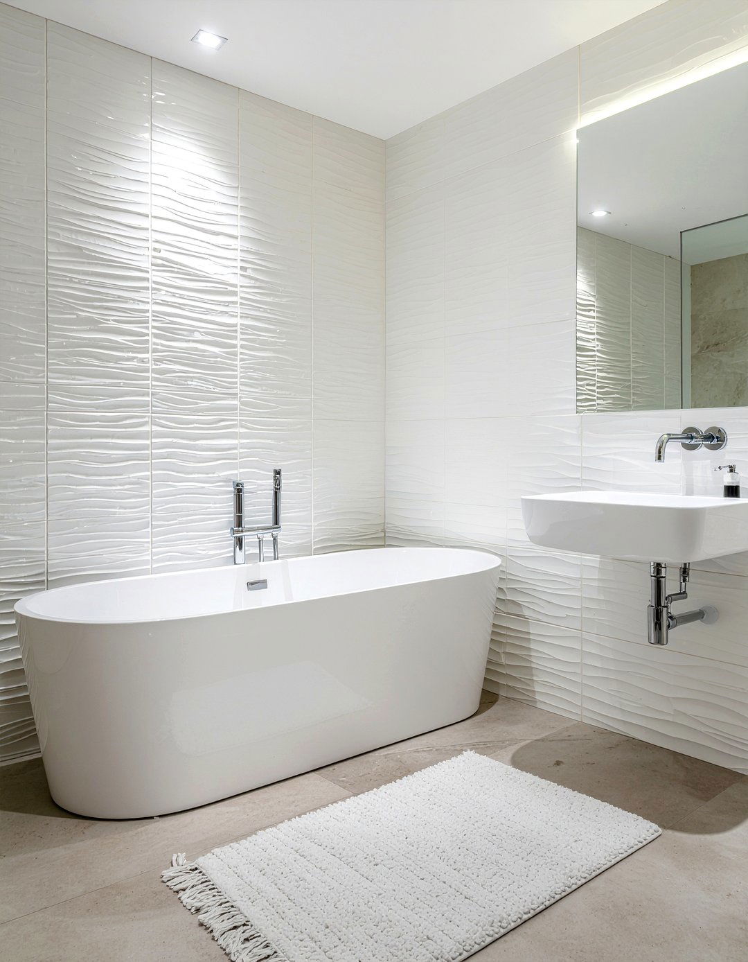 Minimalist Fluted Tile Bathroom - 30 fluted tile bathroom ideas