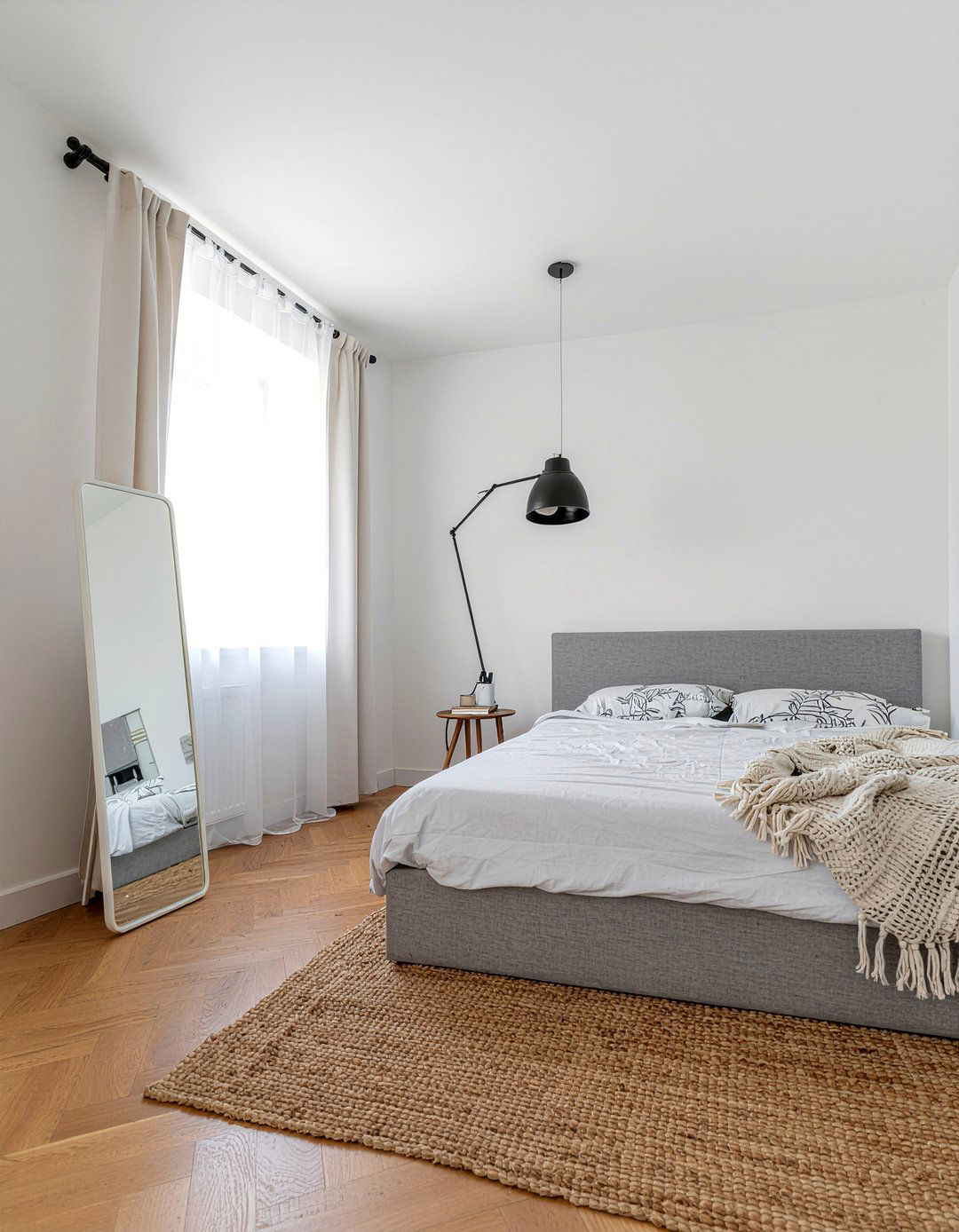 Minimalist Frameless Leaning Mirror - 30 bedroom leaning mirrors