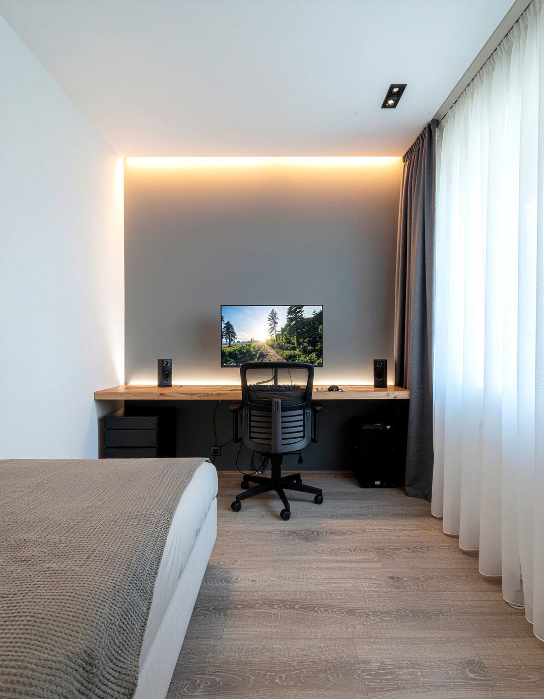 Minimalist Gaming Setup - 30 geek bedroom ideas