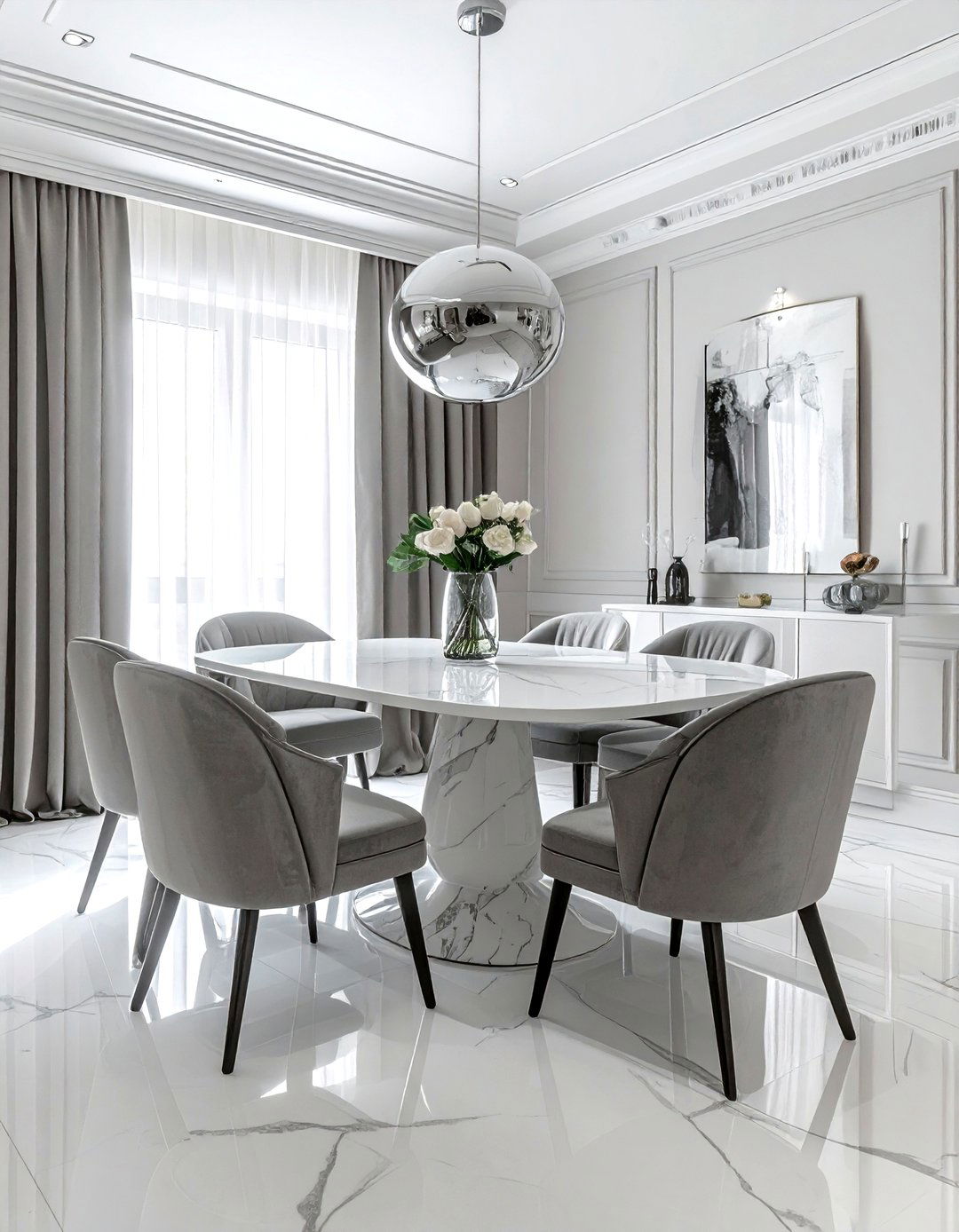 Minimalist Glam Dining Room - 30 glam dining room ideas