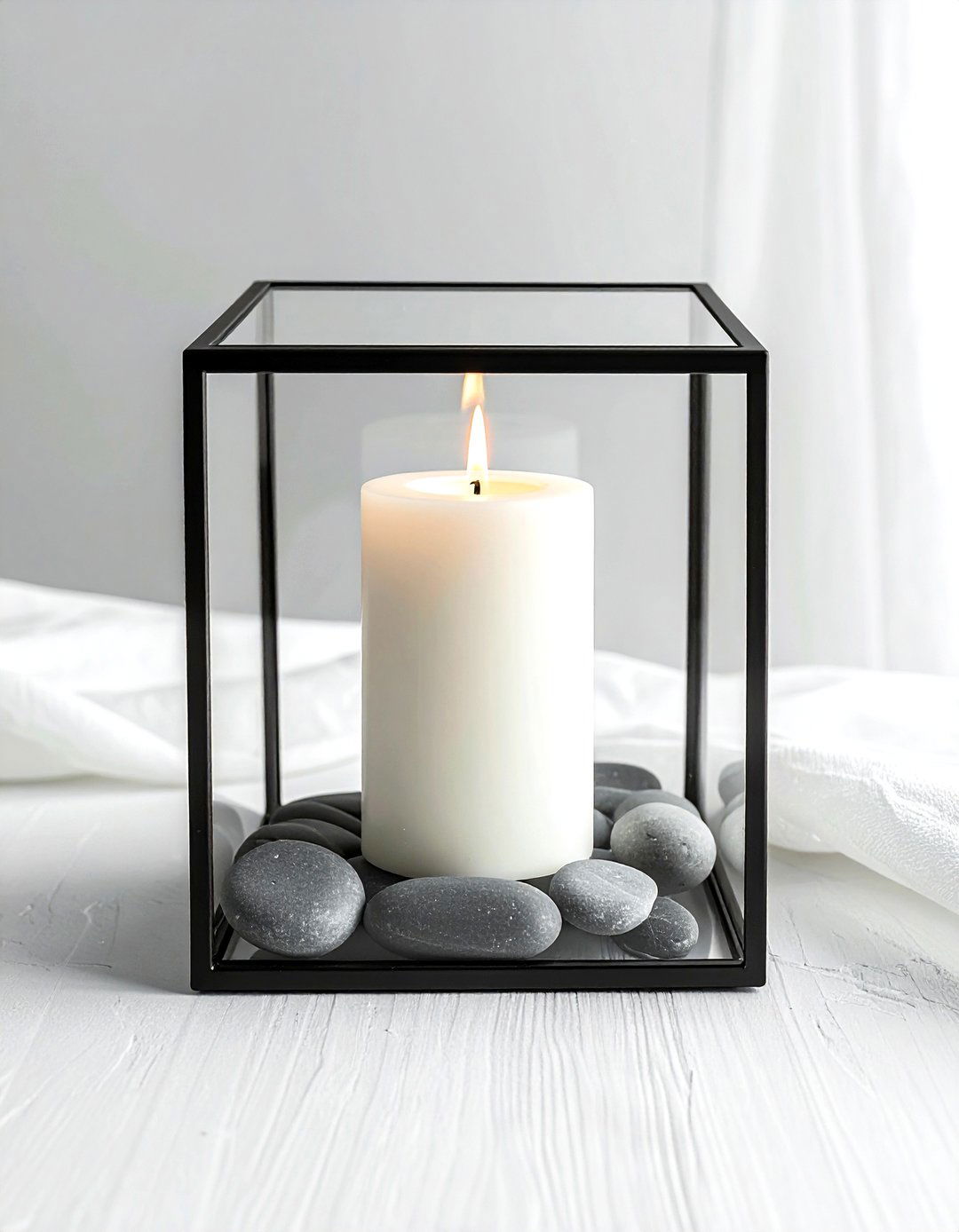 Minimalist Glass Box Lantern - 30 lantern centerpiece dining ideas