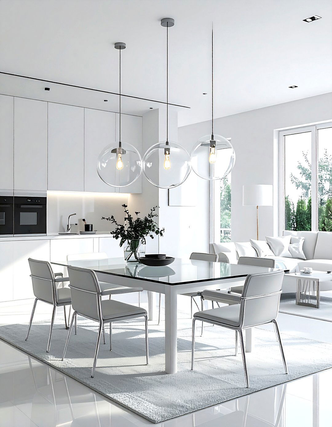 Minimalist Glass Globe - 30 dining room lighting design