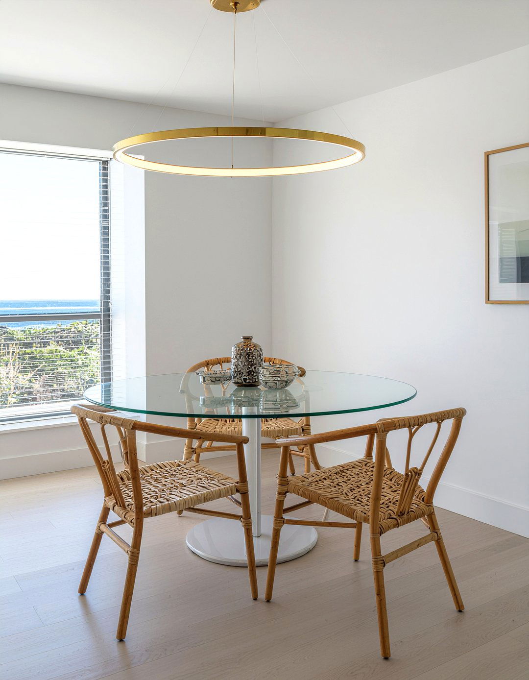 Minimalist Gold Hoop Light - 30 gold chandelier dining room ideas