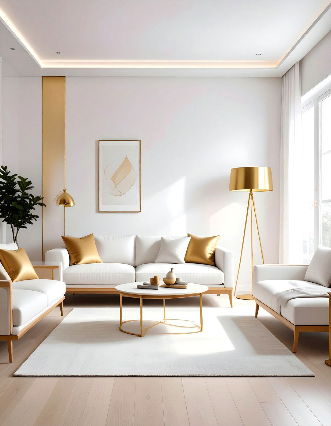 Minimalist Gold Living Room - 30 gold living room ideas