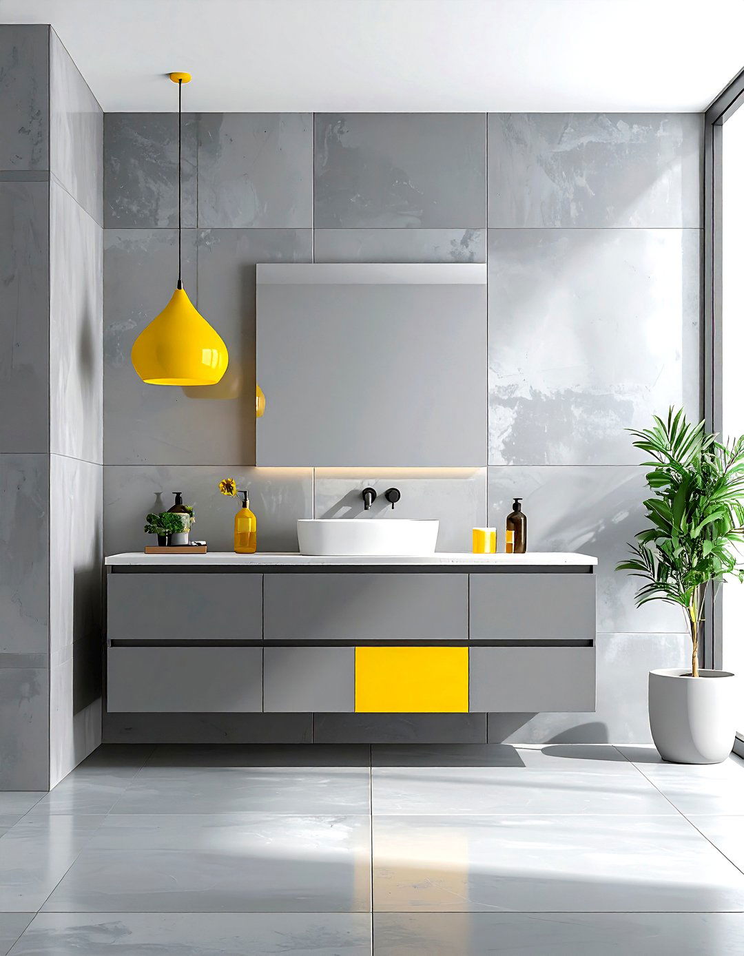 Minimalist Gray And Yellow Bathroom - 30 gray and yellow bathroom ideas