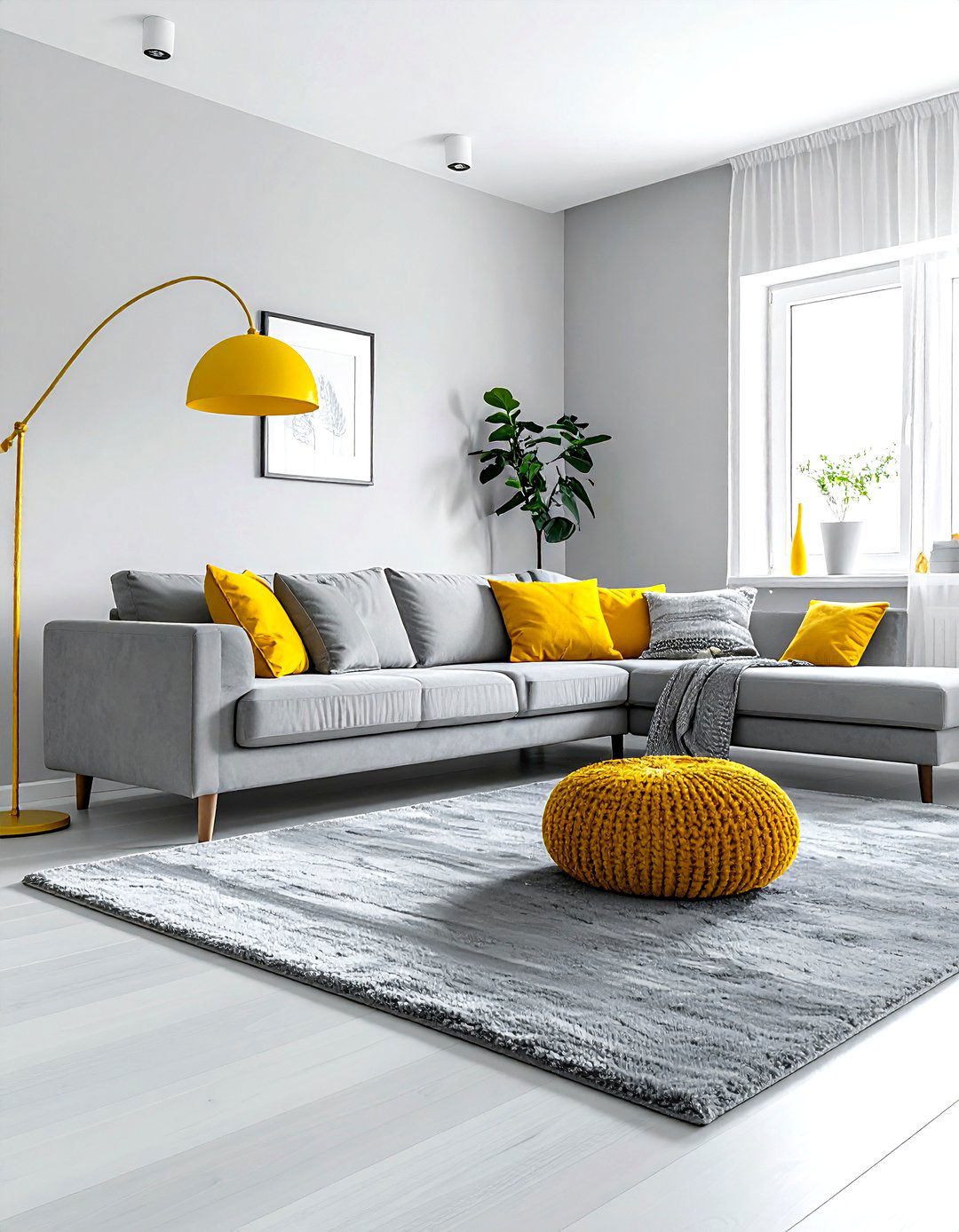 Minimalist Gray And Yellow Living Room - 30 gray yellow living room ideas
