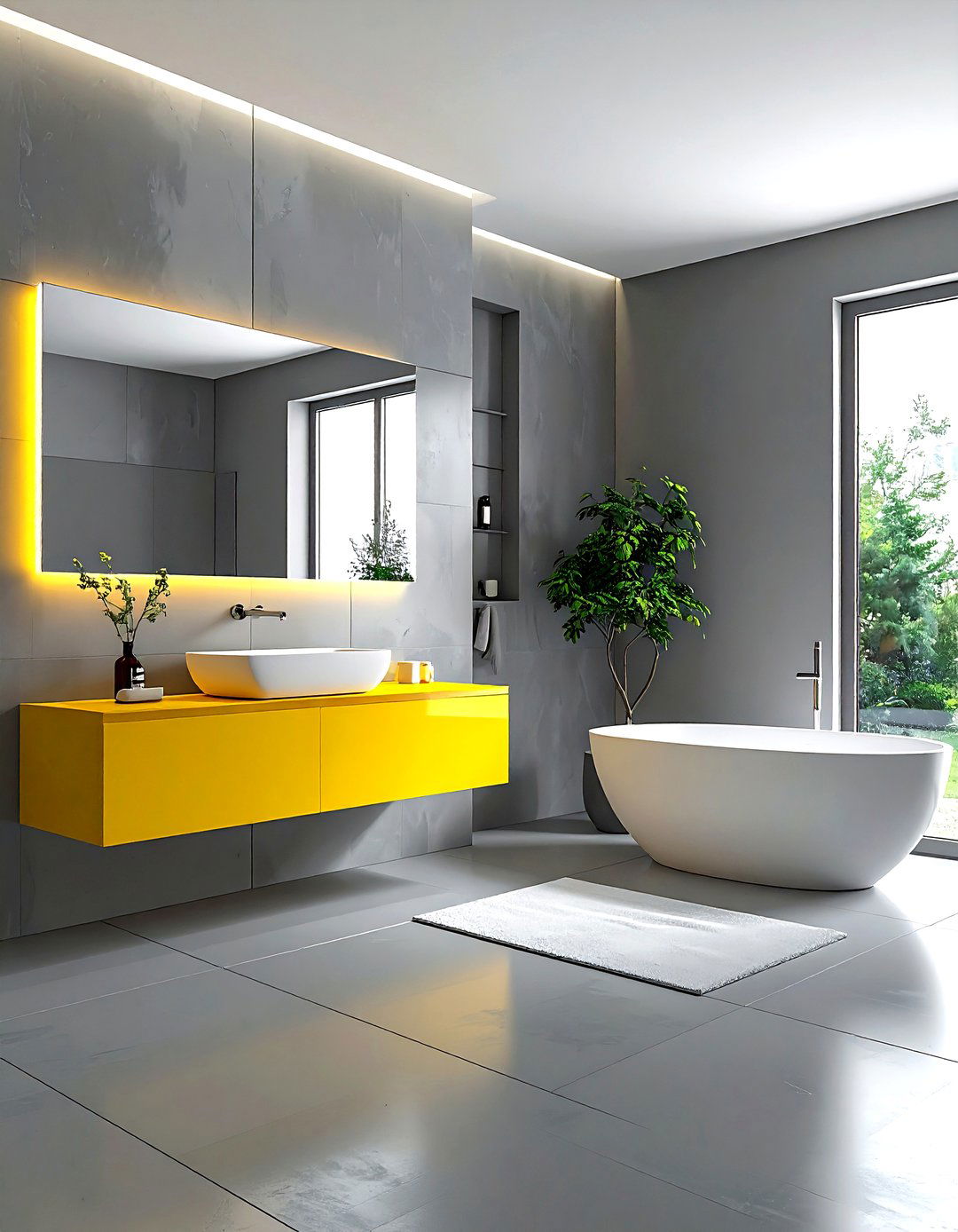 Minimalist Gray Yellow Bathroom Style - 30 gray yellow bathroom ideas