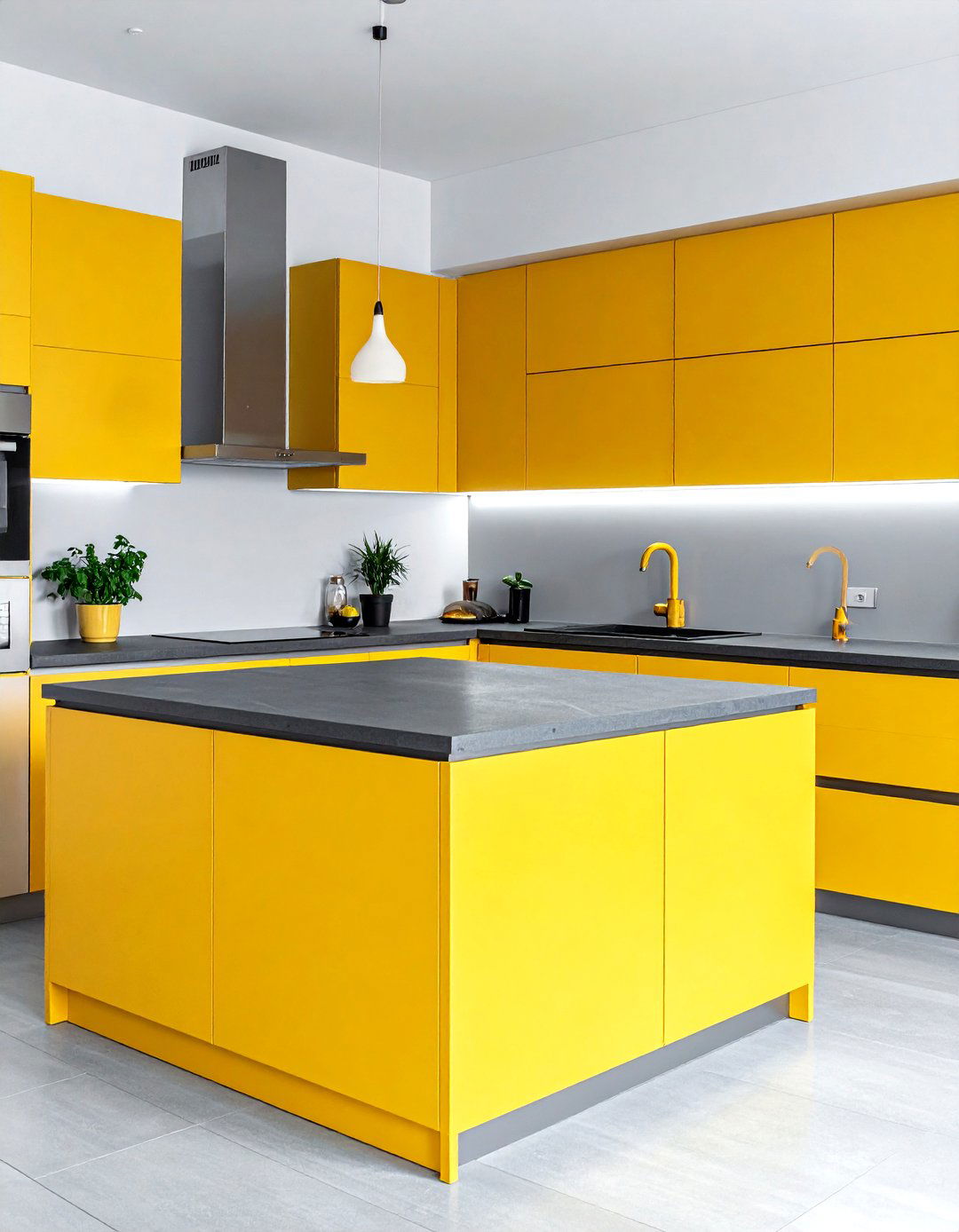 Minimalist Gray Yellow Kitchen - 30 gray yellow kitchen ideas