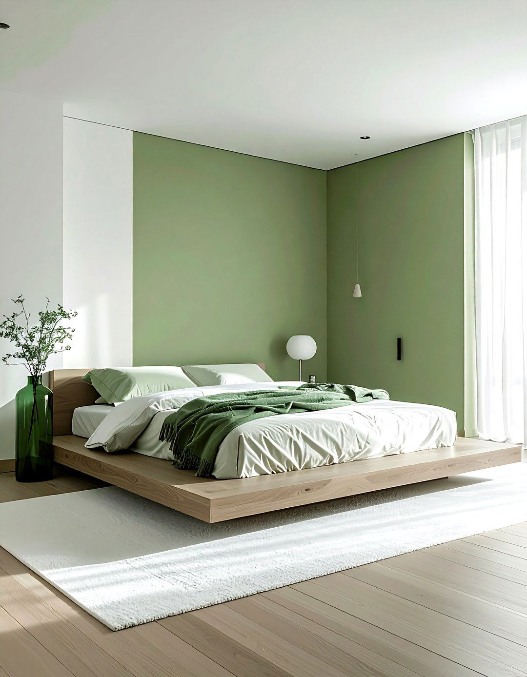 Minimalist Green Bedroom - 30 contemporary green bedroom ideas