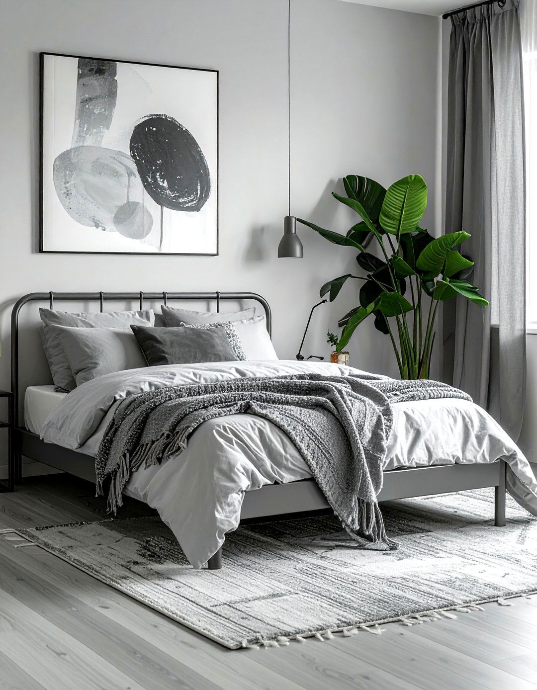 Minimalist Grey Boho Bedroom - 30 bohemian grey bedroom ideas