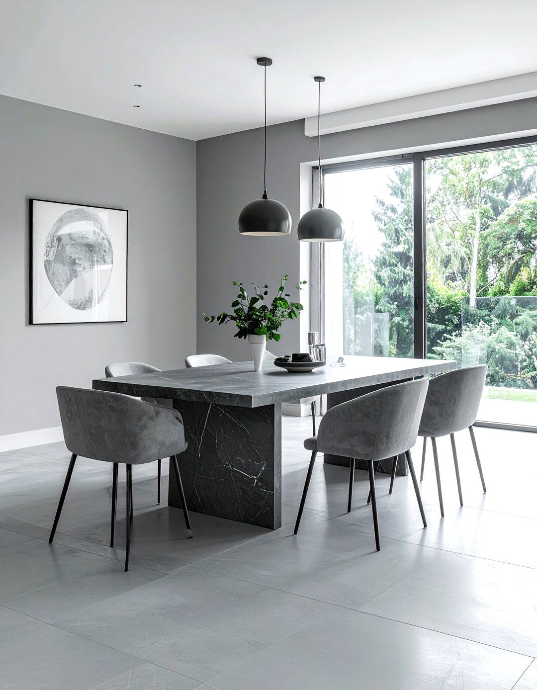 Minimalist Grey Dining Room - 30 grey dining room design ideas