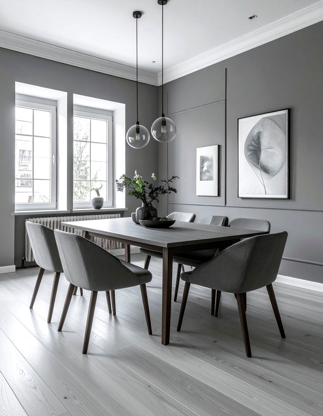 Minimalist Grey Dining Room - 30 grey dining room decor ideas